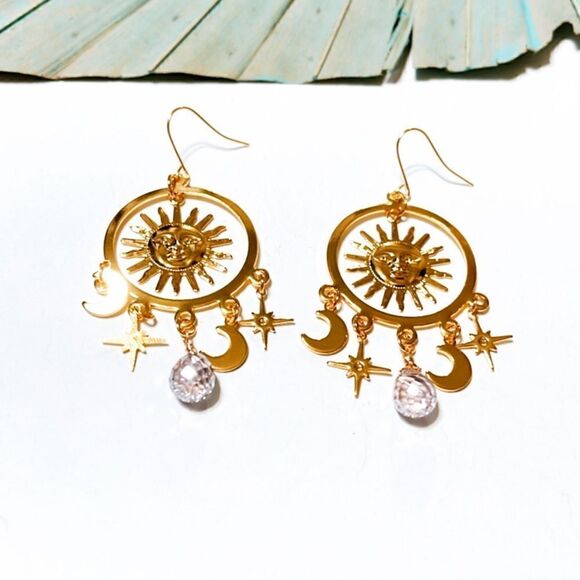 Boho statement earrings N326 - Picture 3 of 4